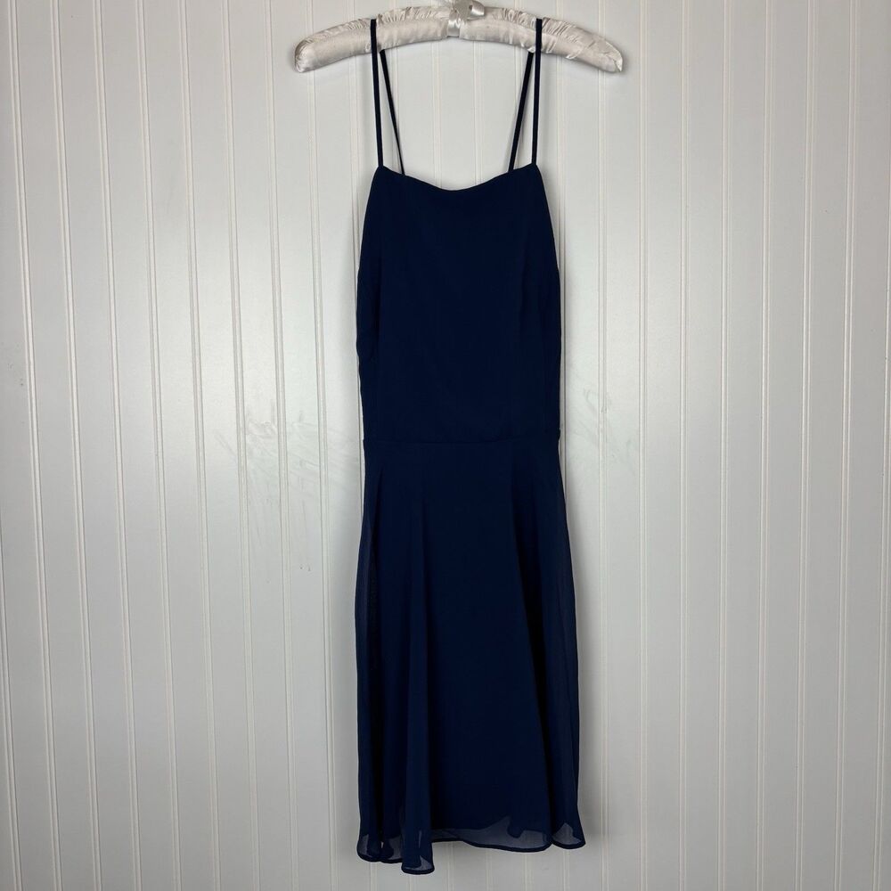 Lulus Women Letter of Love Navy Blue Backless Skater Dress Size XL Wedding Sexy - Picture 11 of 13
